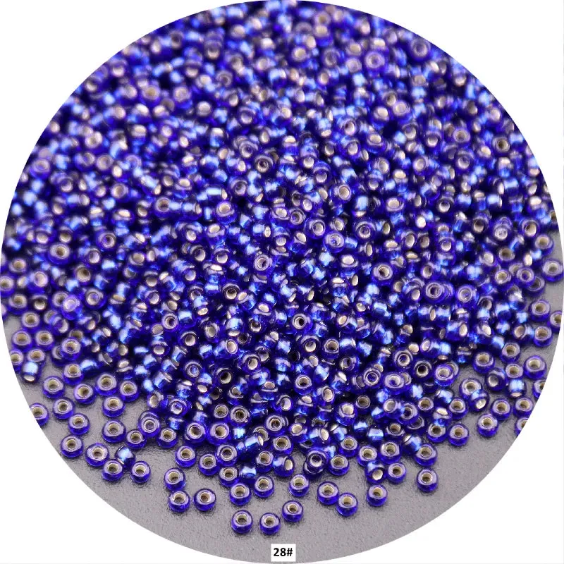 10G1680Pcs 15/0 1.5Mm Cream Blue Color Round Glass Seedbeads Czech Spacers Beads For Diy Glass Seed