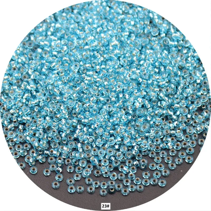 10G1680Pcs 15/0 1.5Mm Cream Blue Color Round Glass Seedbeads Czech Spacers Beads For Diy Glass Seed