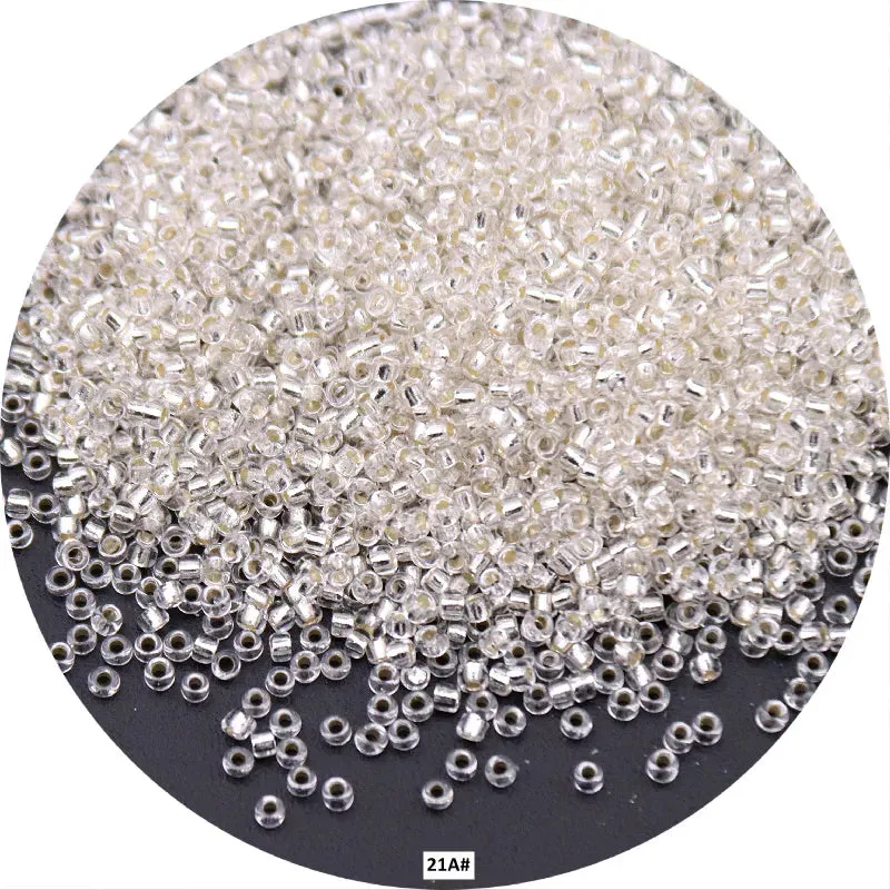 10G1680Pcs 15/0 1.5Mm Cream Blue Color Round Glass Seedbeads Czech Spacers Beads For Diy Glass Seed