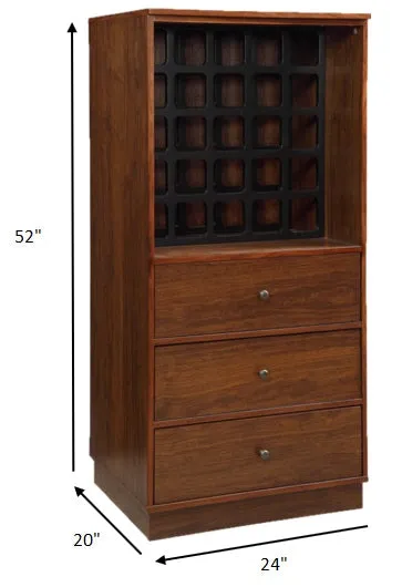 24 Brown Standard Display Stand With Three Drawers