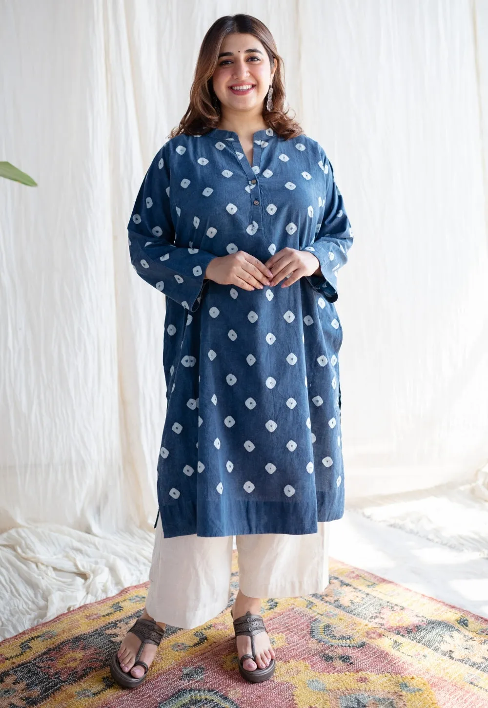 Arpita Bandhani Cotton Jhabba Kali Kurta