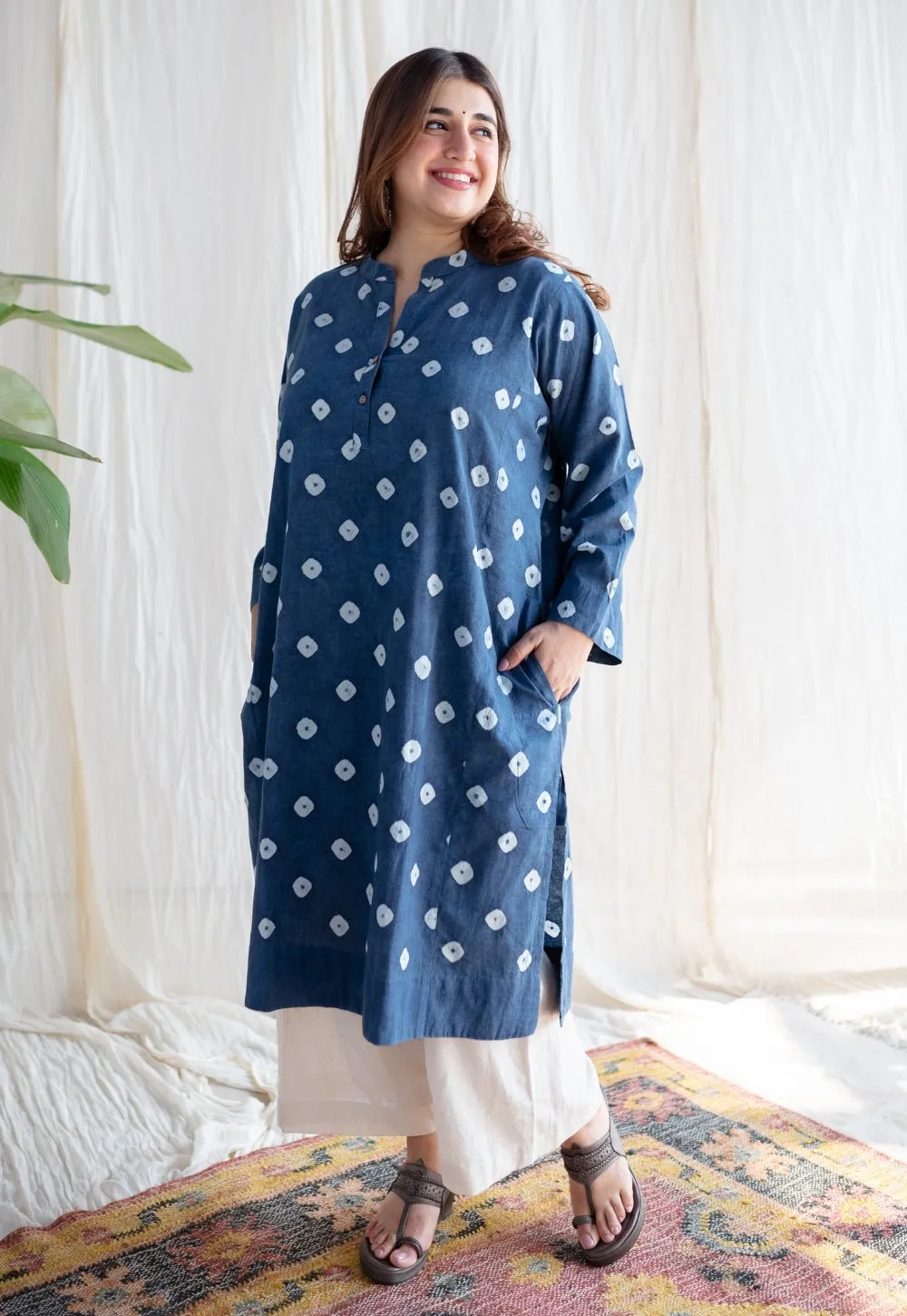 Arpita Bandhani Cotton Jhabba Kali Kurta