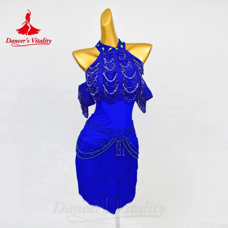 Ballroom Dance Competition Dresses Women Customsized Rumba Chacha Performance Professional Clothng Moder Latin Dancing Dresses