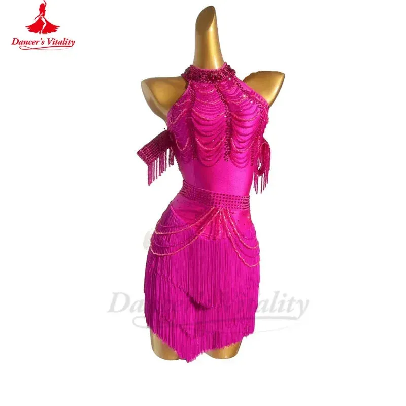 Ballroom Dance Competition Dresses Women Customsized Rumba Chacha Performance Professional Clothng Moder Latin Dancing Dresses