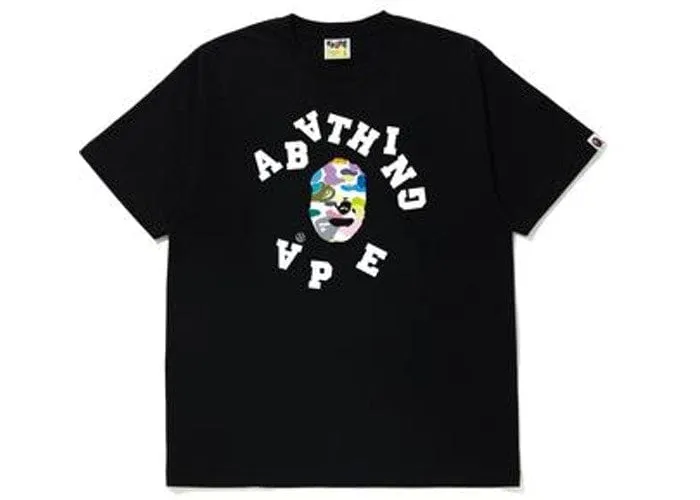 BAPE MULTI CAMO COLLEGE TEE BLACK