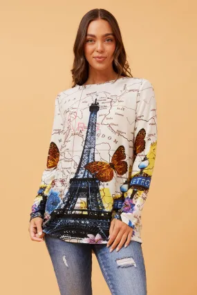 BEAU EIFFEL TOWER PRINT TOP