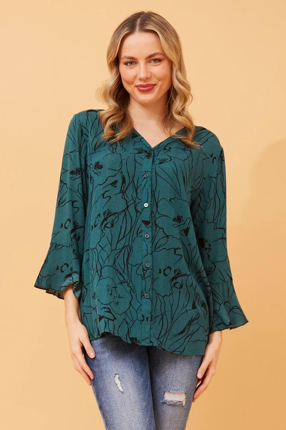 CHARLOTTE BOTANICAL PRINT TOP