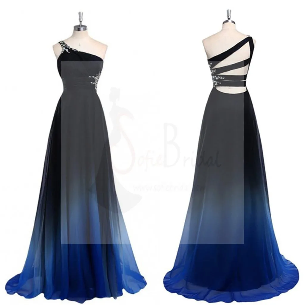 Chiffon Prom Dresses, Cheap Prom Dresses, Off shoulder Prom Dresses, Gradient Prom Dresses,Popular Prom Dresses, Custom Prom Dresses, Unique Pretty Prom Dresses, Prom Dresses Online