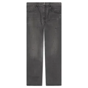 Distressed Denim Trousers - Black