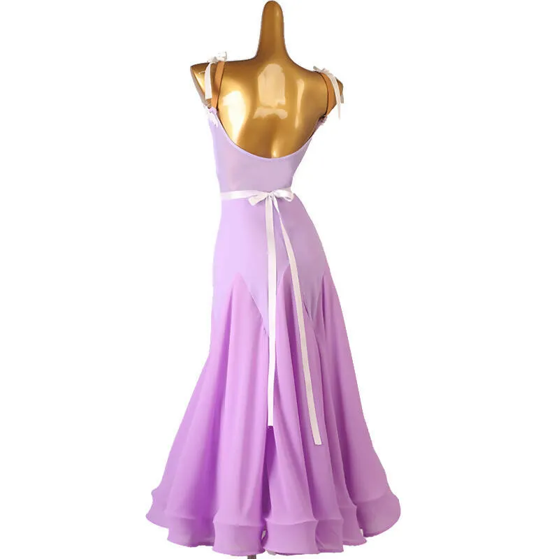 Elegant Lace Purple Ballroom Smooth Attire | MQ302