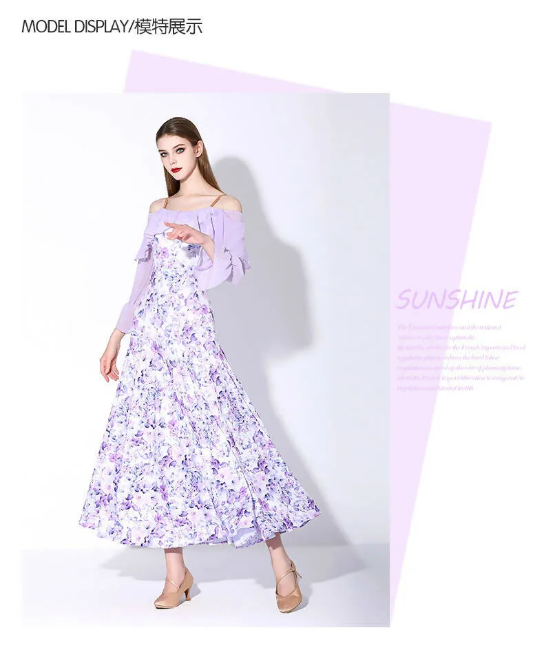 Flowing Petals Dress | Blue/Dark Red/Purple/Yellow | 883