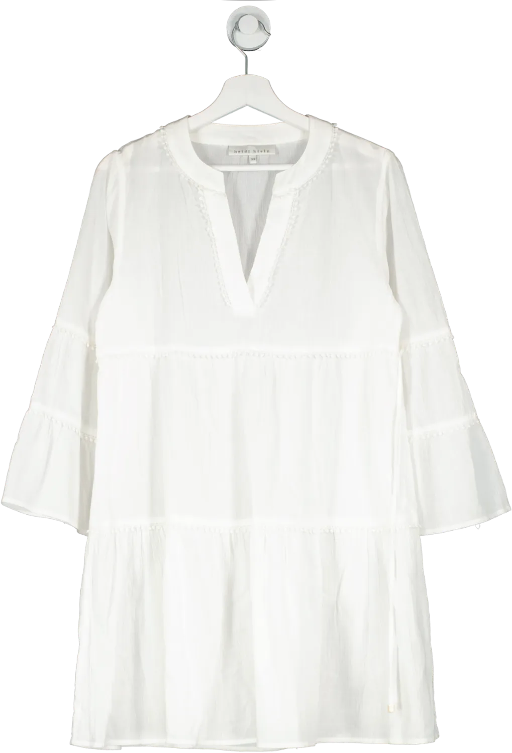 Heidi Klein White Casablanca V Neck Flared Sleeve Kaftan UK XS