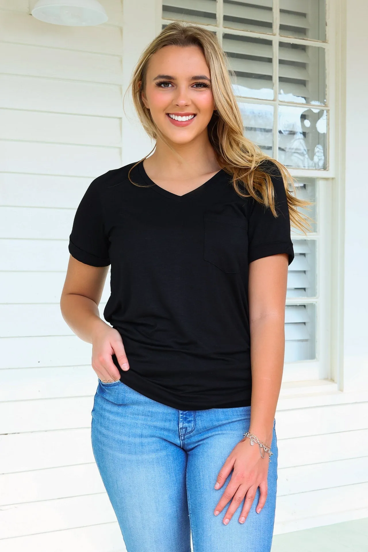 IN STOCK Sophie Pocket Tee - Black