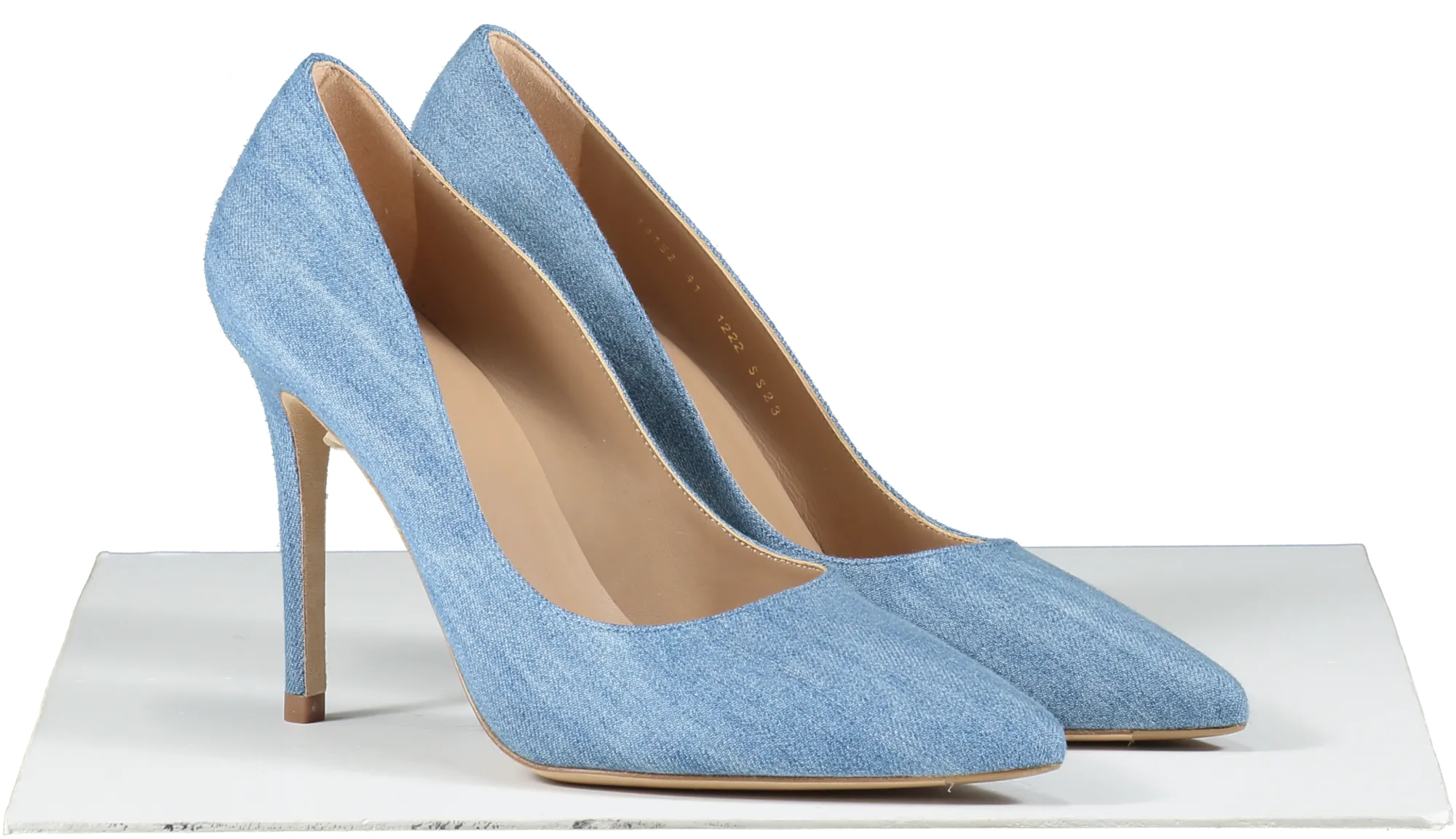 LK Bennett Blue Fern Denim Pointed Toe Court Heel UK 8