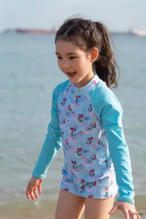 Long-Sleeve Rash Guard - Floral Ariel