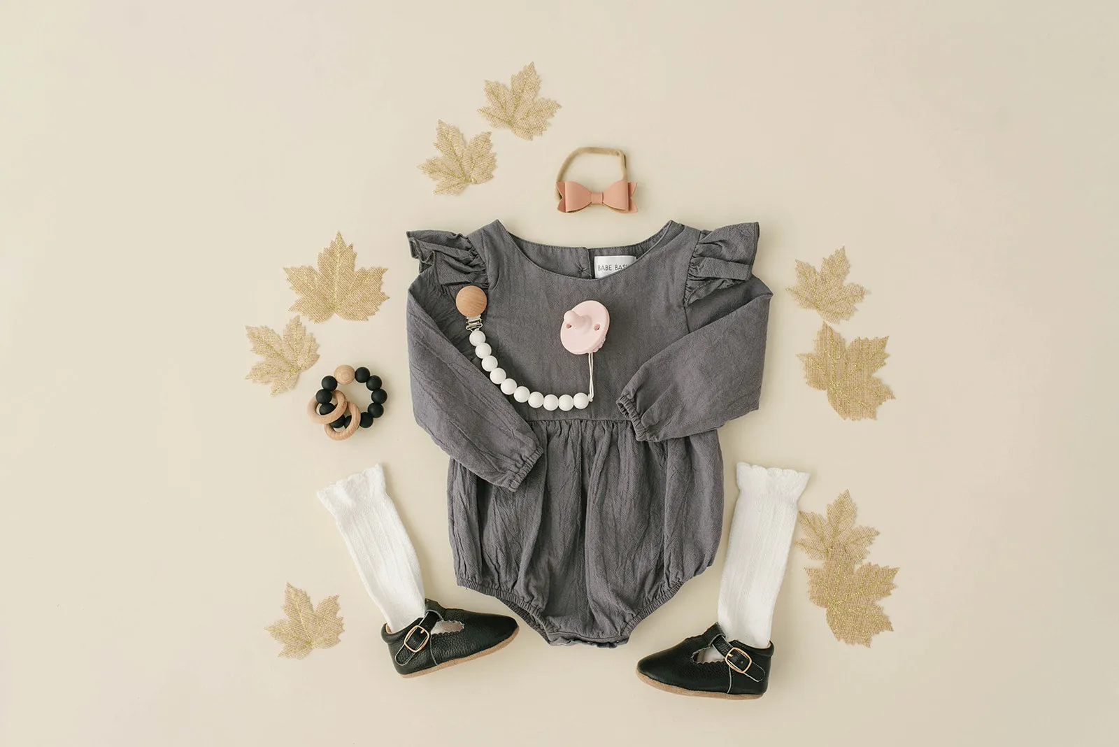 Navy Linen Flutter Sleeve Romper