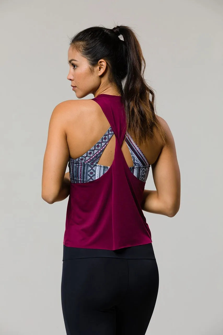 Onzie Eagle Tank Burgundy