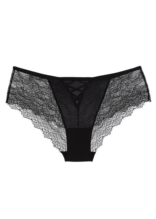 PAISLEY Floral Lace Black Shorty