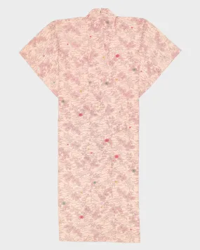 Pink With Shibori Pattern Kimono - S