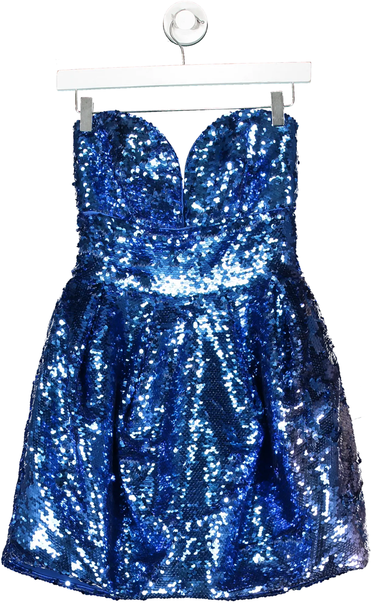 Pinko Blue Sweetheart Sequin Minidress UK 8