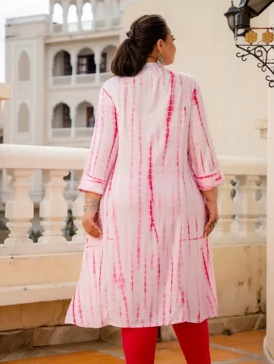 Plus Size Pink Tye Dye Kurti