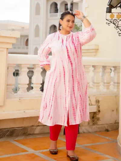 Plus Size Pink Tye Dye Kurti