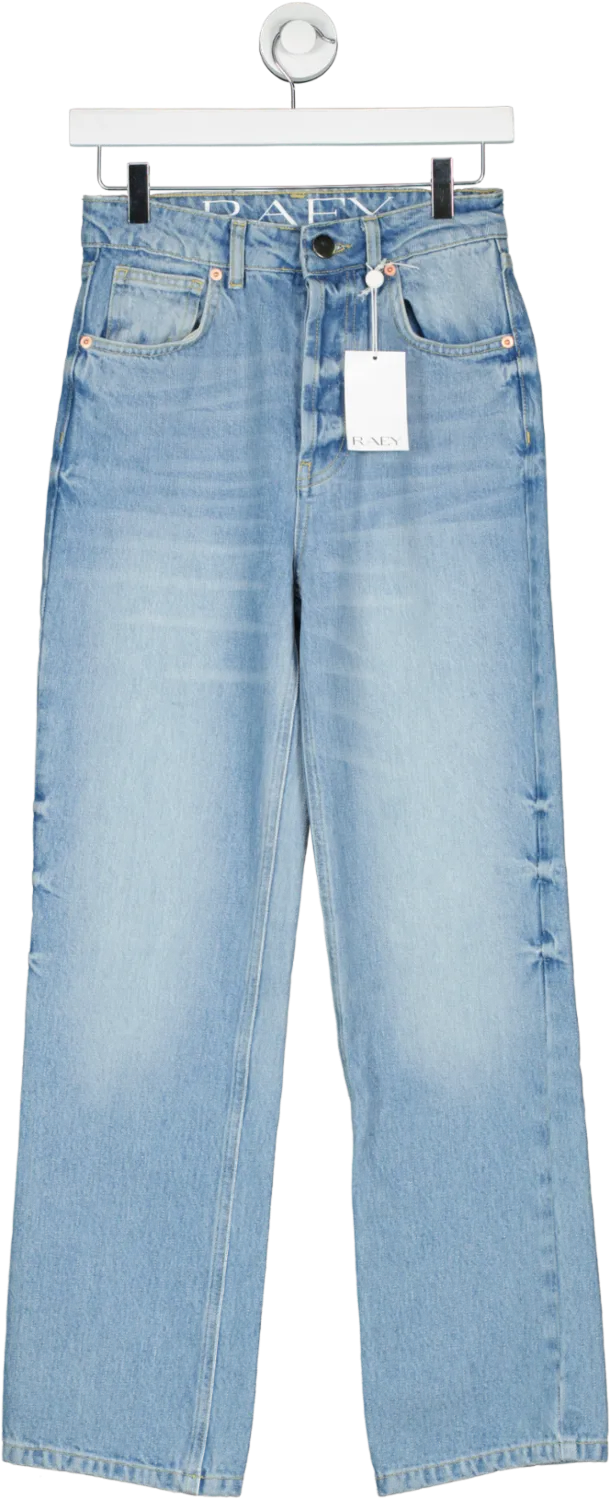 Raey Blue High Rise Organic-cotton Straight-leg Jeans BNWT W25