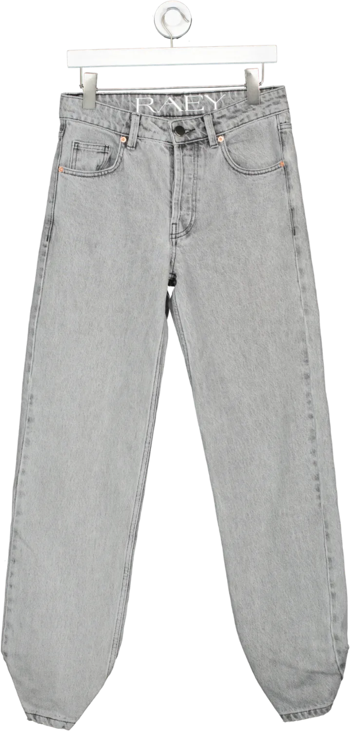 Raey Grey Straight Leg Ruched Hem Jeans W24