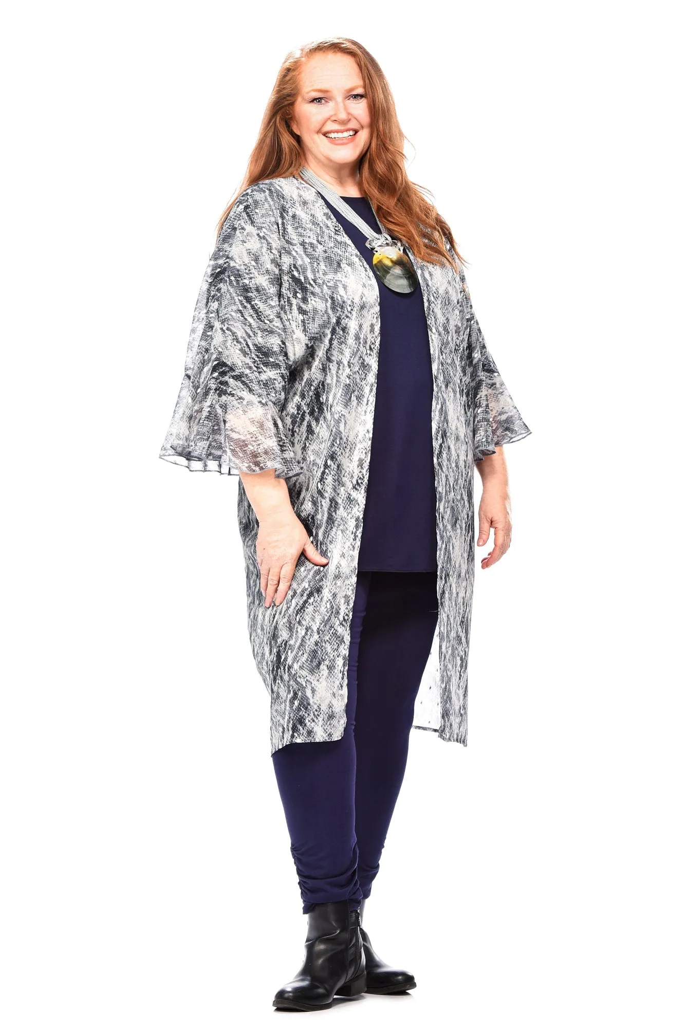 RUFFLED SLEEVE KIMONO