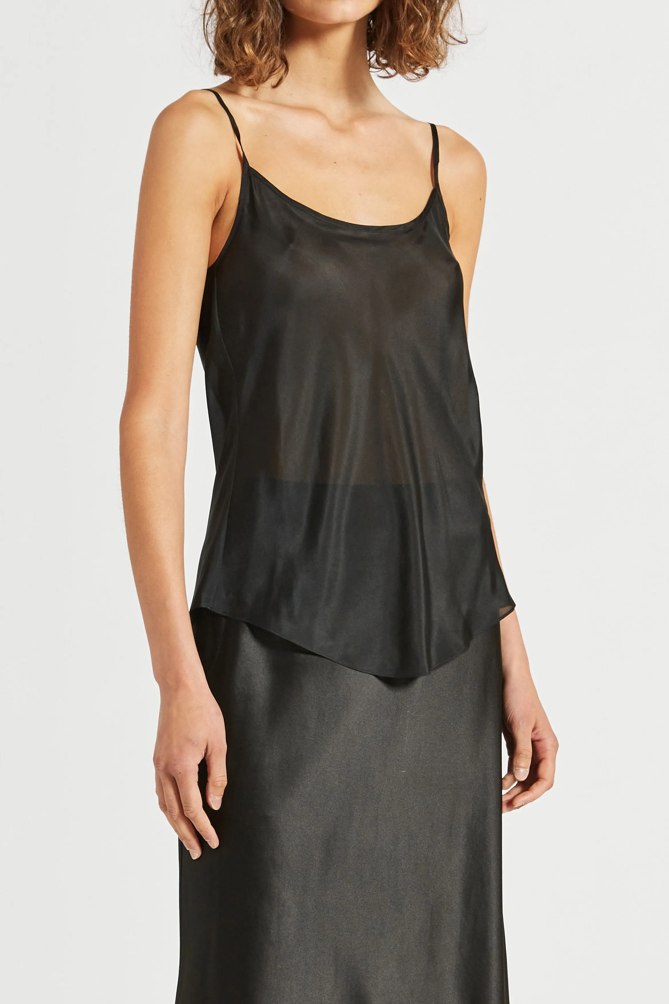 Silk Hab Round Neck Cami