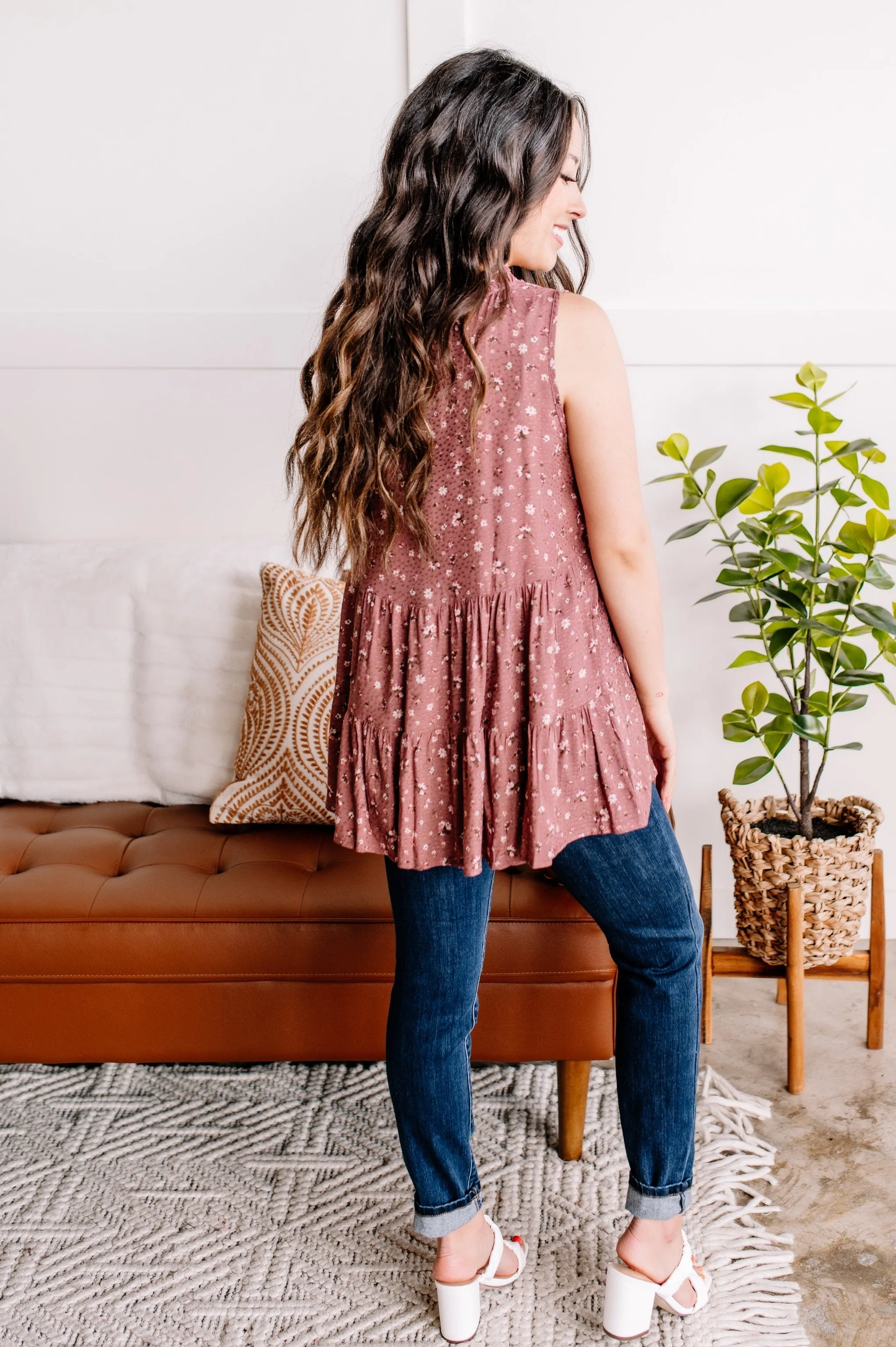 *Size L & 1XL: At a Crossroad Babydoll Top In Rose Florals