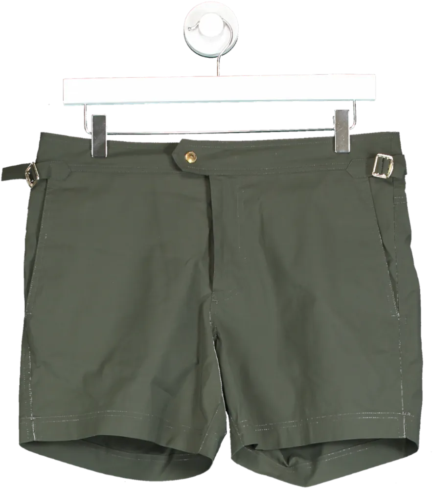 Tom Ford Green Straight Leg Short Leg Swim Shorts W32