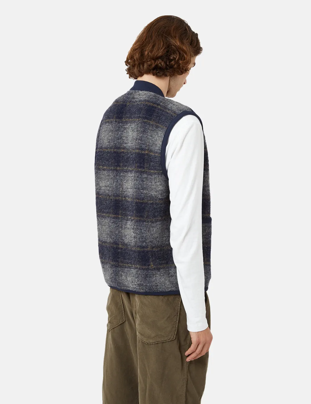 Universal Works Zip Waistcoat - Navy Blue