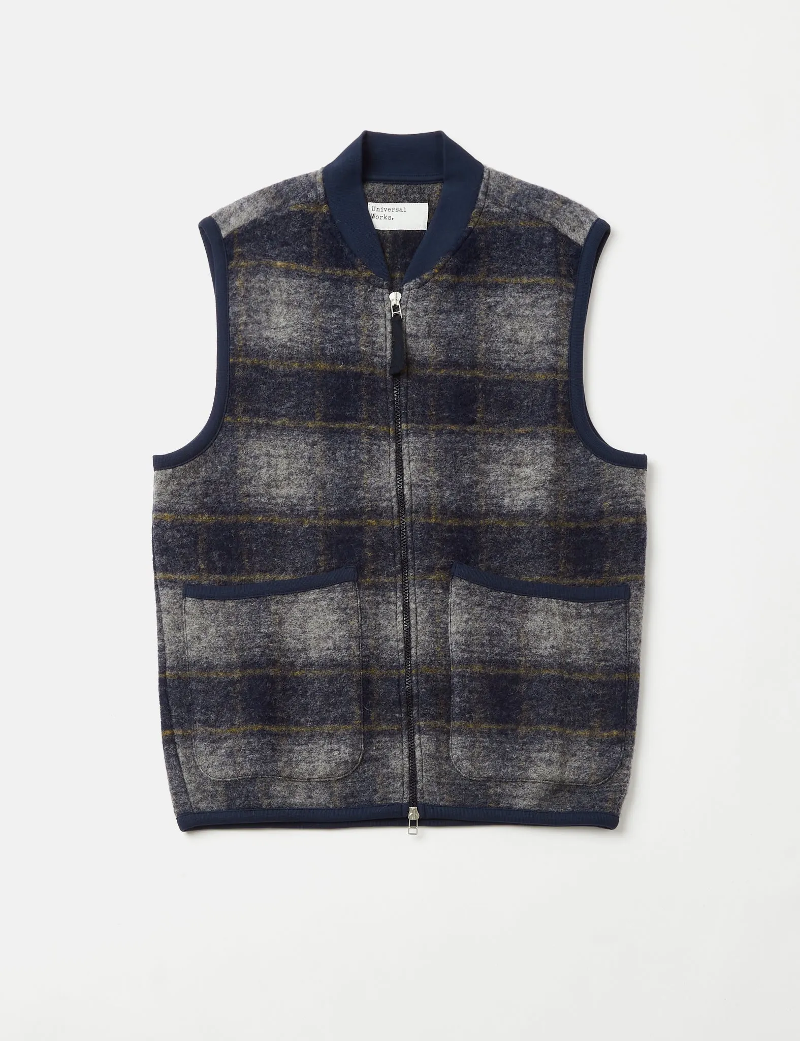 Universal Works Zip Waistcoat - Navy Blue