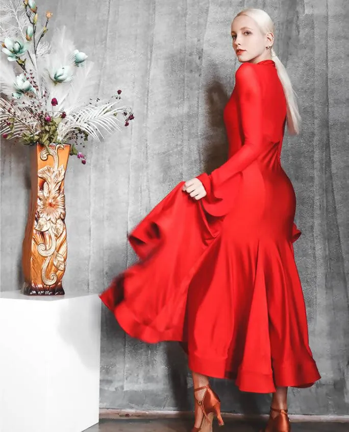 Vivid Valentine Red Ballroom Dress | 640