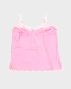 Y2K 00s Victoria's Secret Pink Laced Cami - L